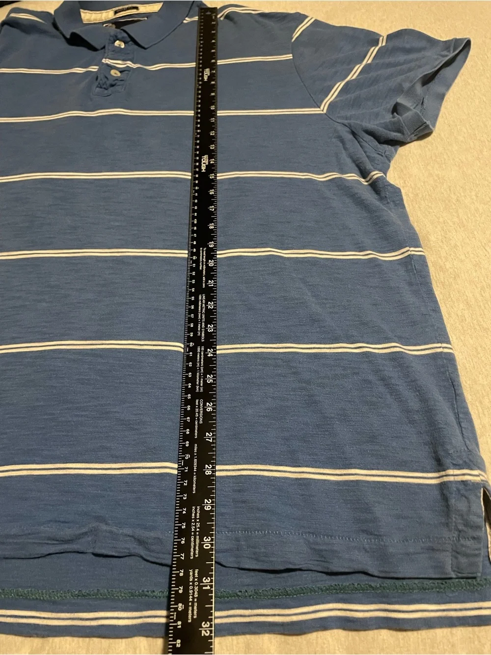 American Eagle Outfitters Blue Polo with White Stripes size XXXL